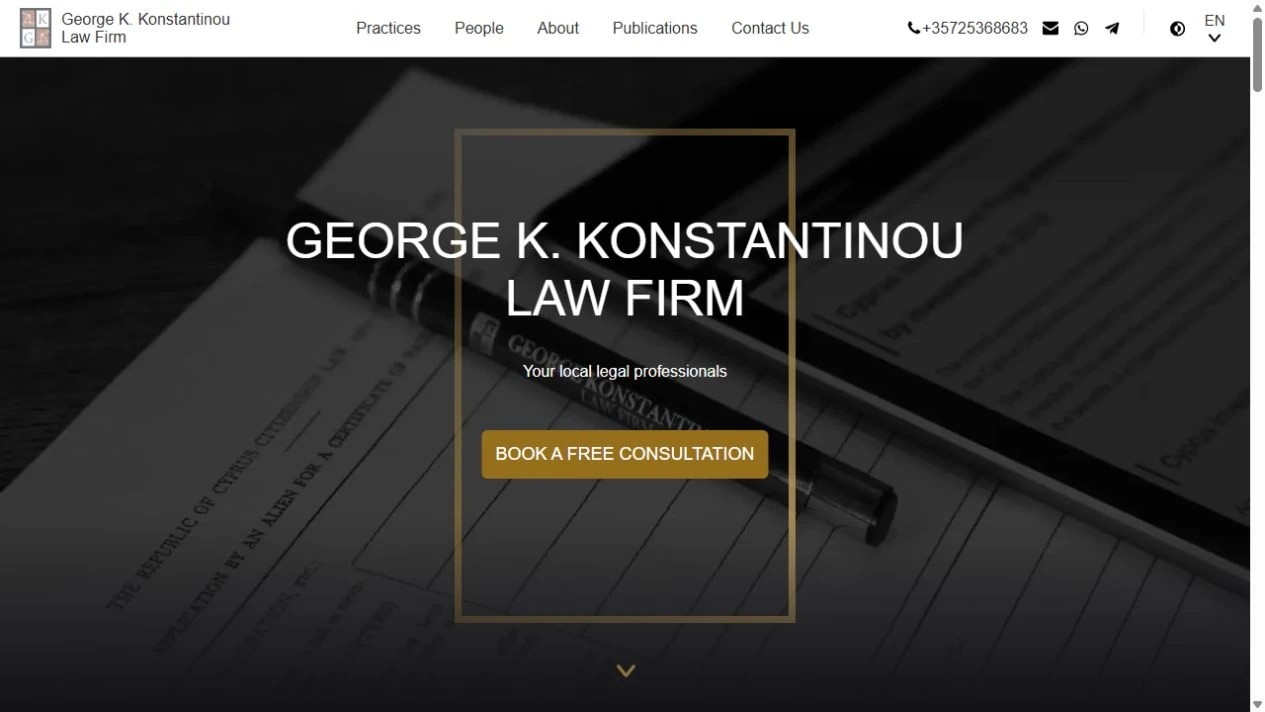 Скриншот сайта &laquo;George K. Konstantinou law firm&raquo;